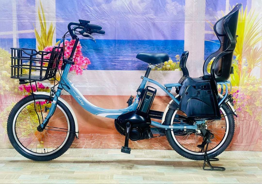 パピムーン　パスバビー12AH⭐️ヤマハ子供乗せ電動自転車Y3279