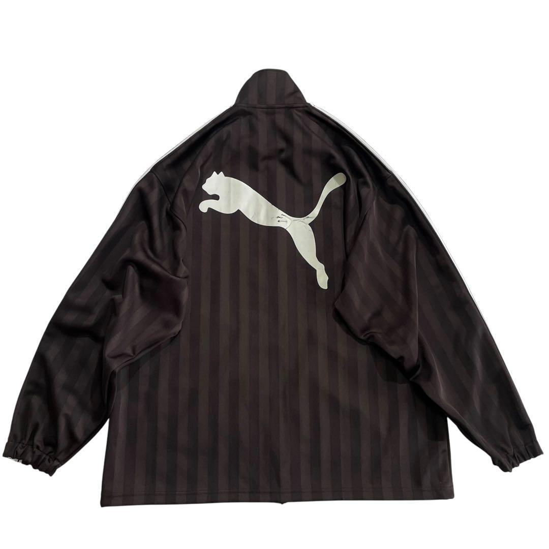 PUMA ジャージ セットアップ L/O こげ茶 白 ストライプ 上下