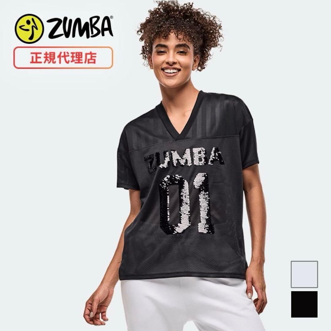 ZUMBA スパンコールロゴ　メッシュTシャツ　S 新品未使用　タグなし　正規品