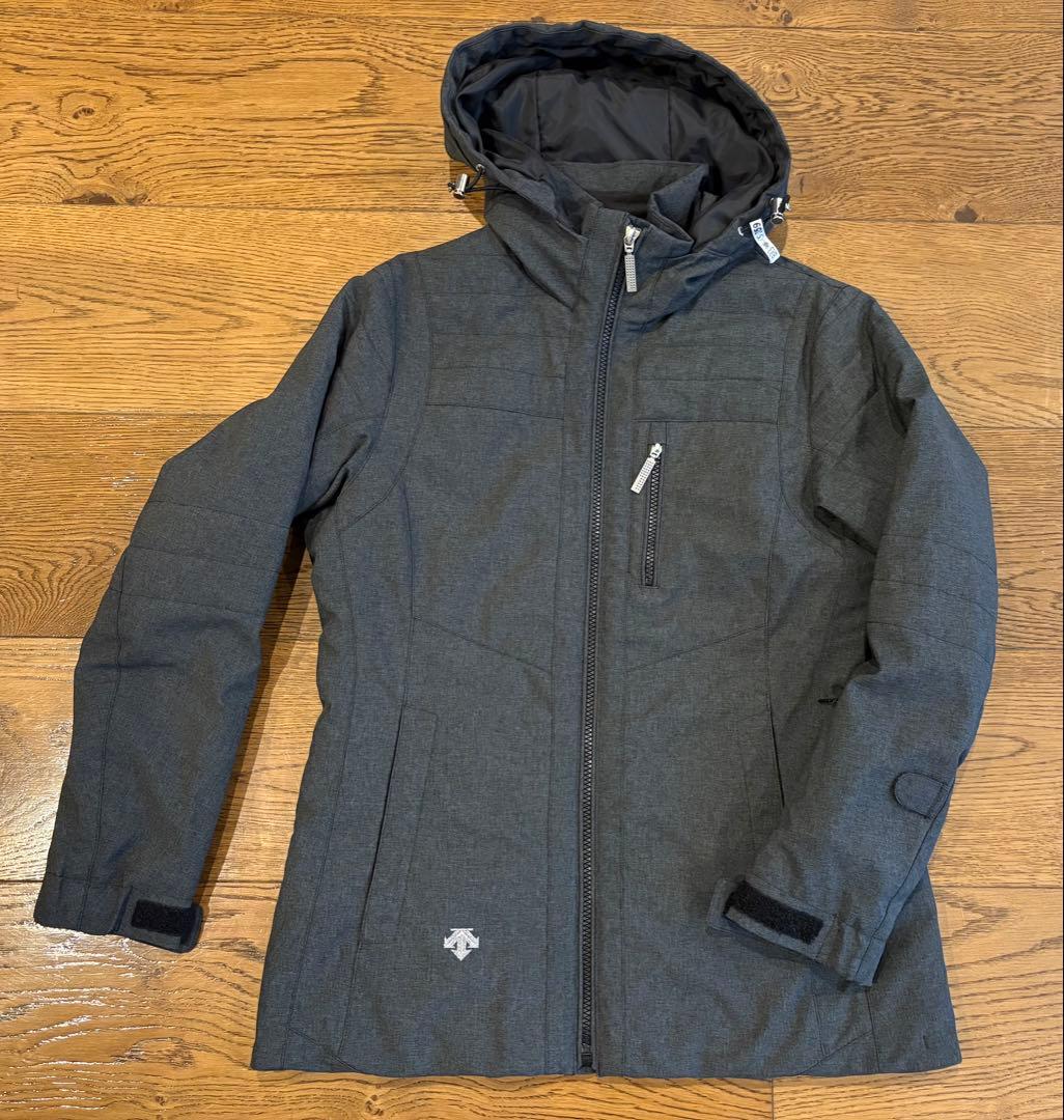 【DESCENTE・スキー＆スノボウェア上下】グレー＆ブラックS
