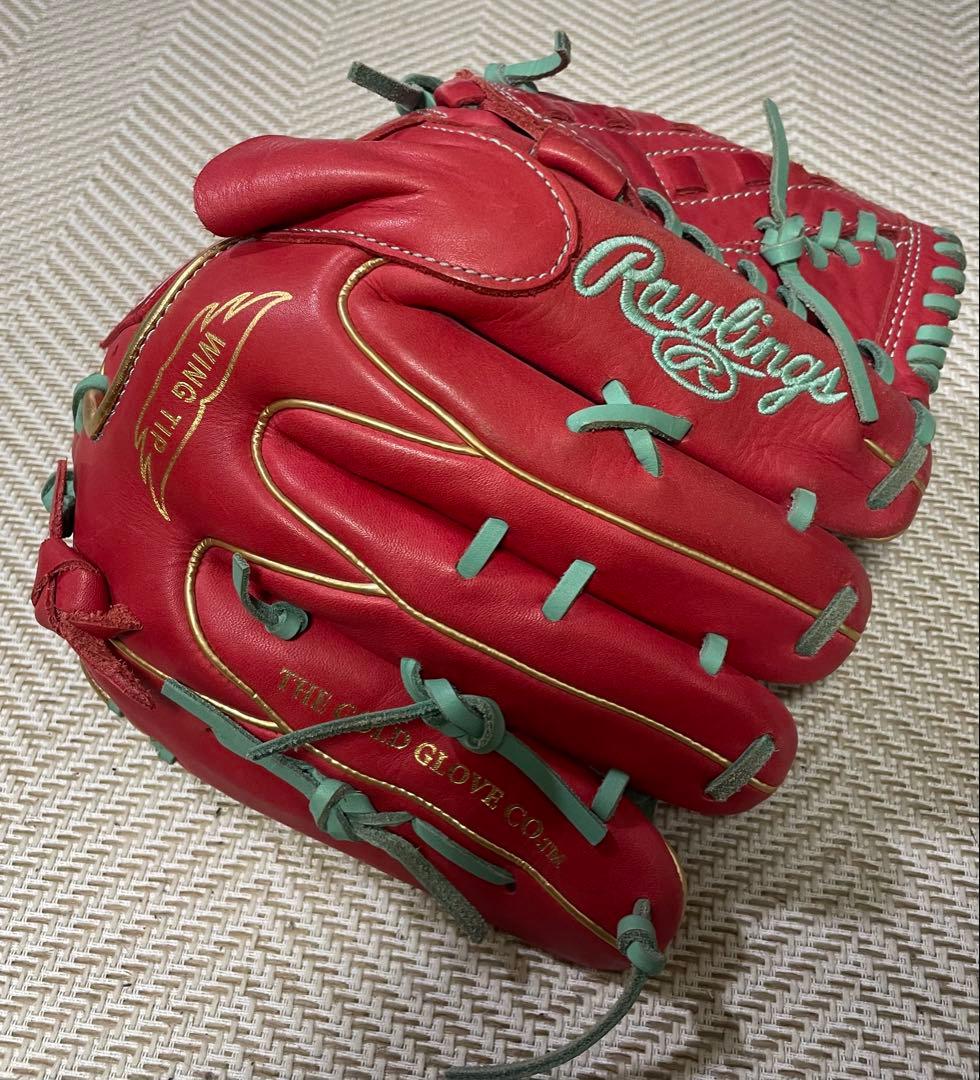 Rawlings 左用 ピッチャー 軟式グローブ レッド