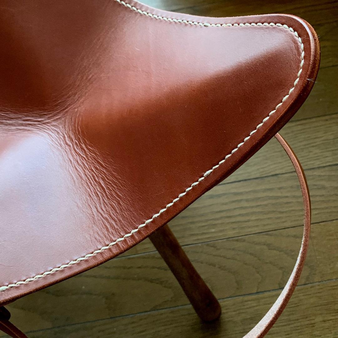 【焚き火チェア】エイジングヌメ basta_redskapet ブラウン 中古