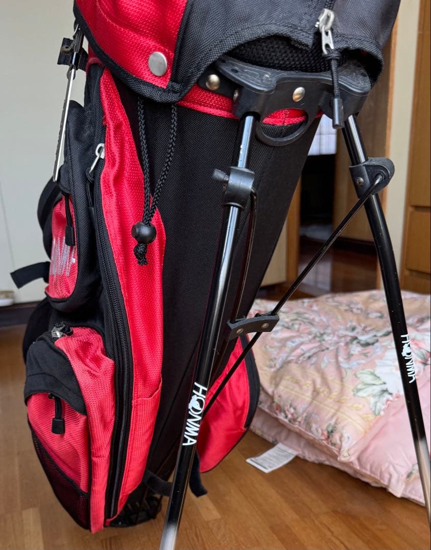 HONMA スタンド付キャディバッグ 赤黒　スタンド付