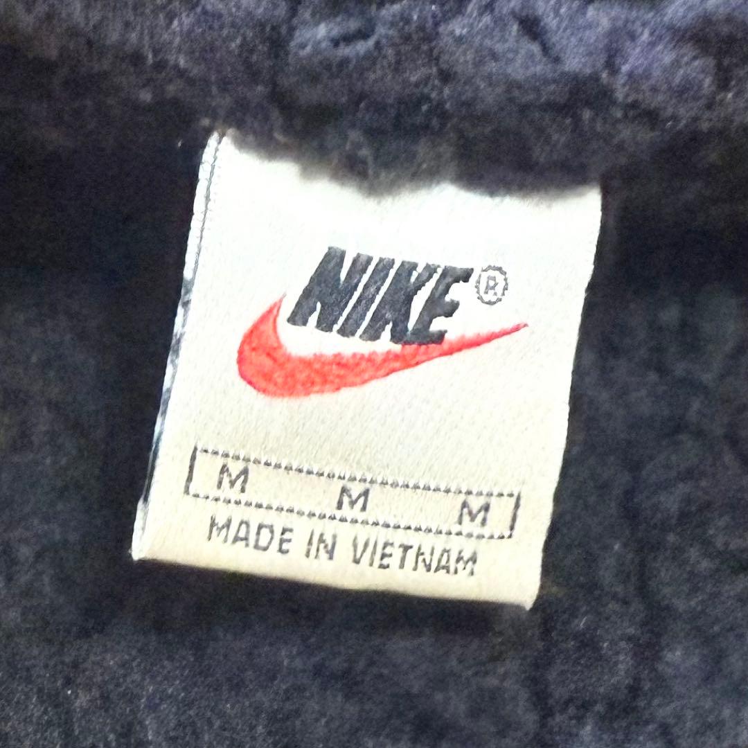 90s 古着 NIKE ベンチコート 黒 M ロゴ刺繍