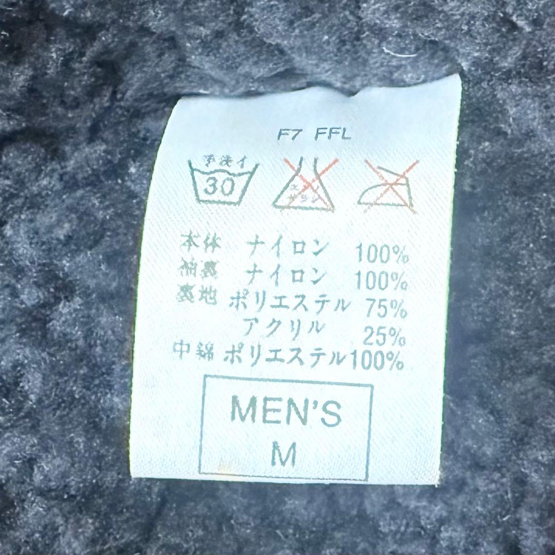 90s 古着 NIKE ベンチコート 黒 M ロゴ刺繍