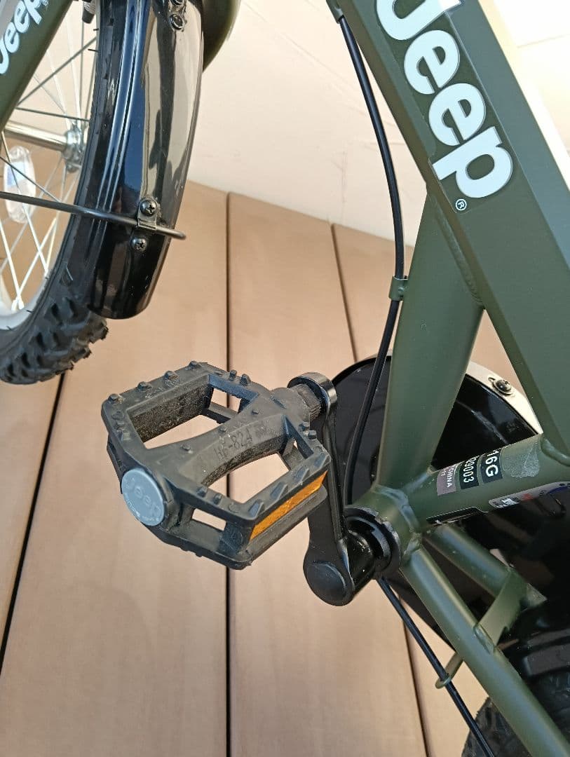 【美品】Jeep 幼児用自転車 オリーブグリーン