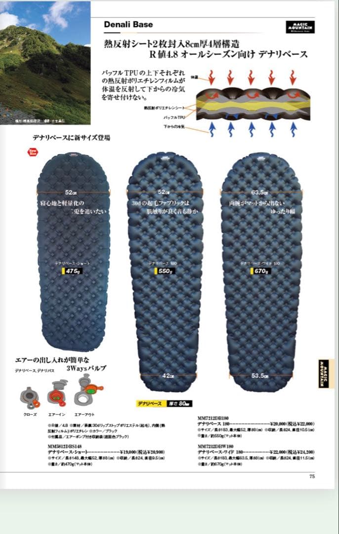 MAGIC MOUNTAIN / エアマット/ デナリベース・ショート