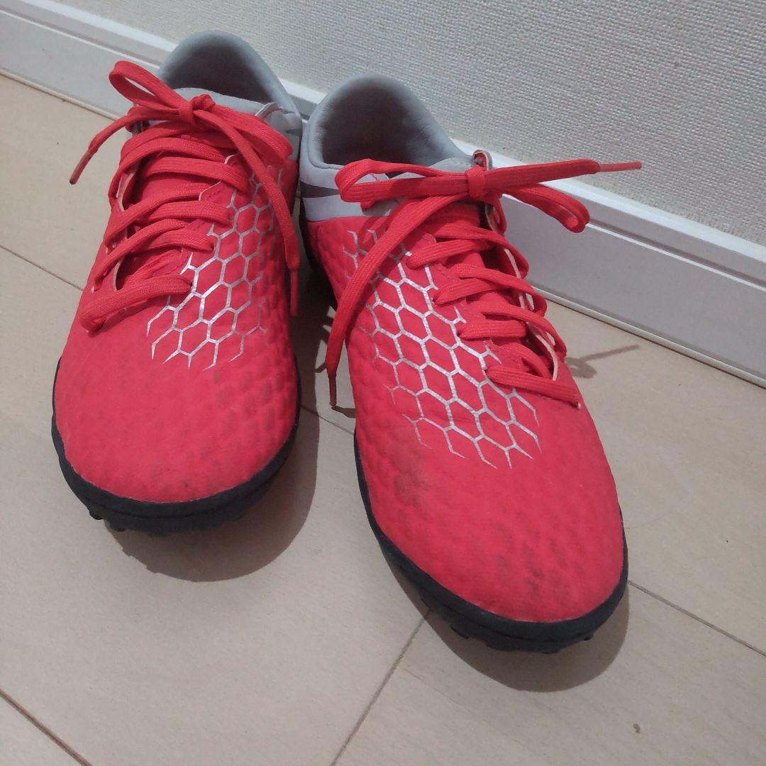 W*o様 Nike サッカーシューズ トレーニング用 レッド/グレー　25.5c