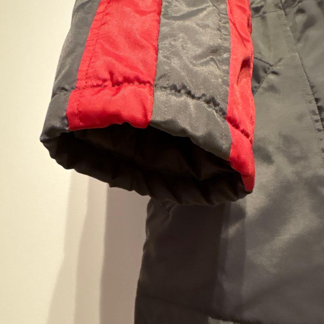 90s UMBRO AJAX ビッグロゴ 中綿ベンチコート グレー×レッド