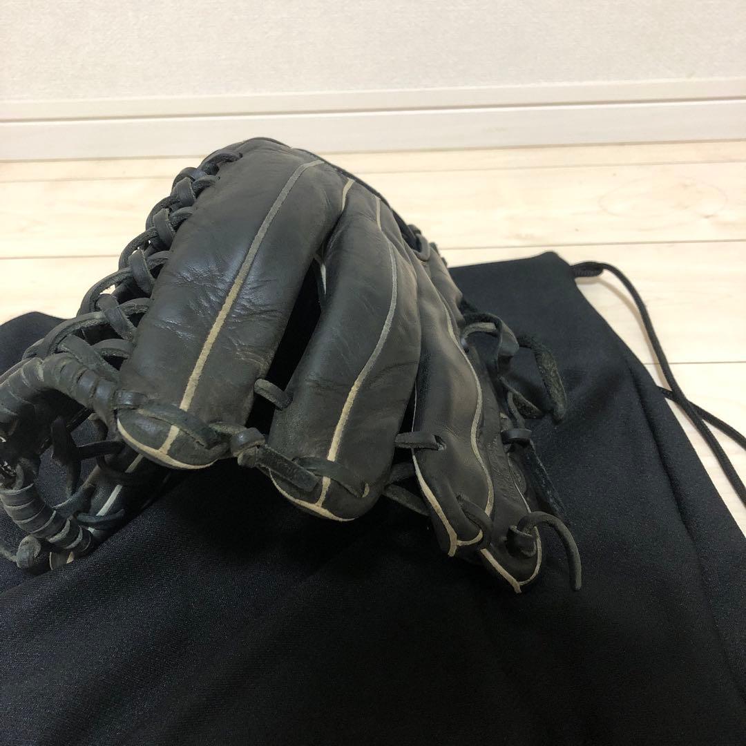 Mizuno 野球グローブ 黒 軟式　外野用　右 値下げ可能‼️
