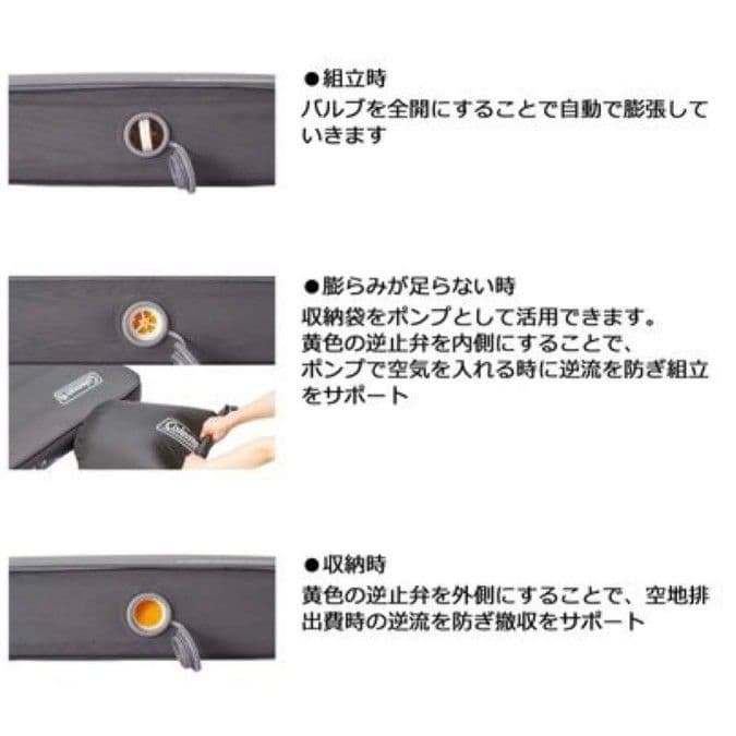 Colemanキャンパーインフレーターマットハイピークシングル②