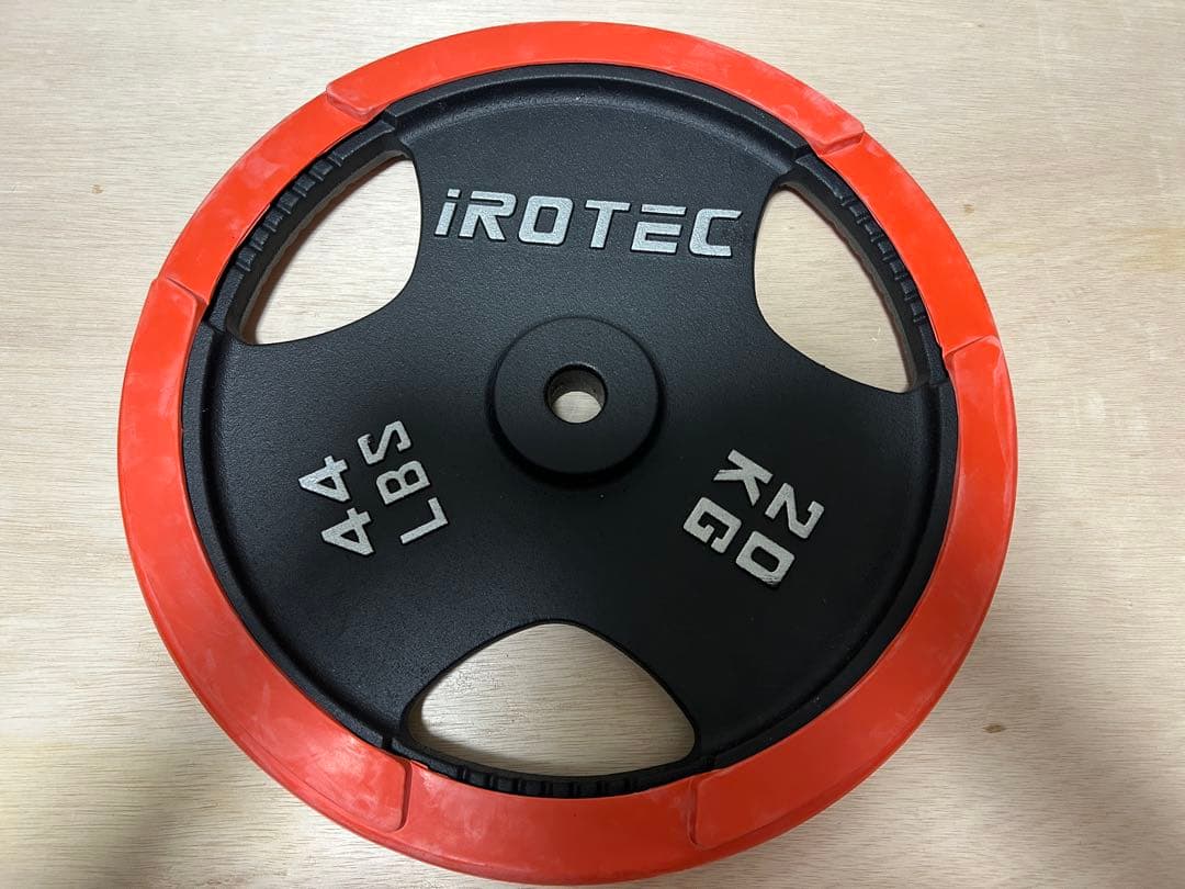 ① iROTEC20kg 44 LBS ダンベルバーベルプレート 1枚