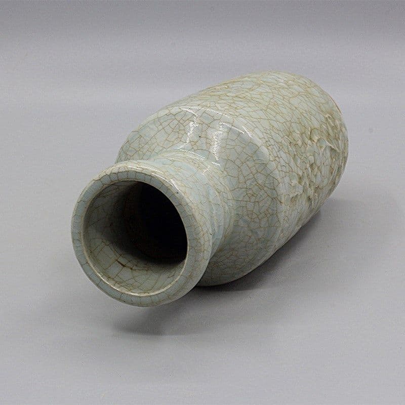 宋湖田窯開片浮彫花鳥図爆竹瓶 景徳鎮 陶磁器 装飾品 現代工芸品美術品 置物