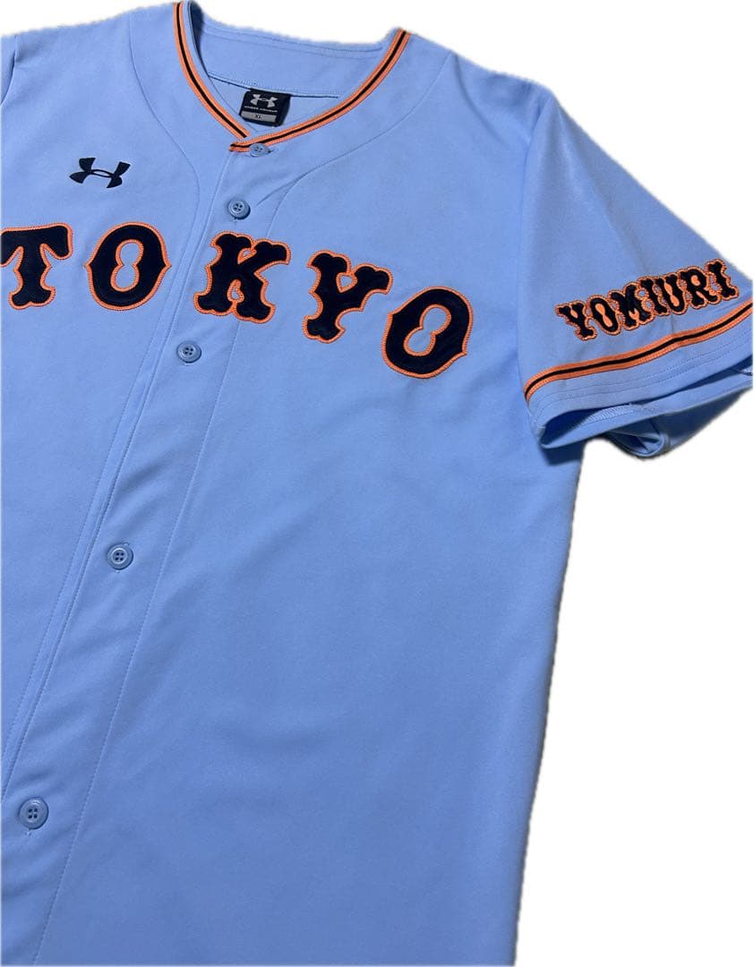 希少な水色 刺繍入アンダーアーマー ジャイアンツ 坂本勇人6 ユニフォーム XL