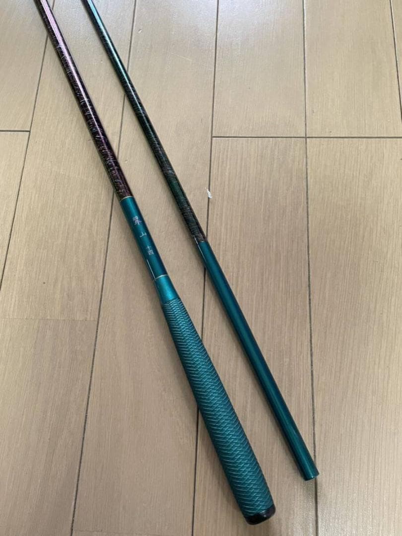 特選品　蒼月　翠山　14尺　硬式先調子　レインボーメッキ　二層竿袋　カーボン製