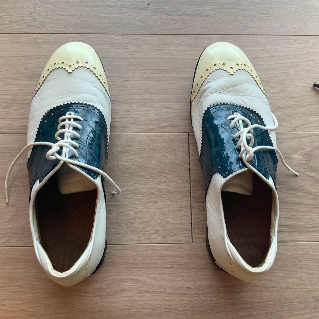 LANVIN SPORT ゴルフシューズ　ホワイト/ブルー　メンズ