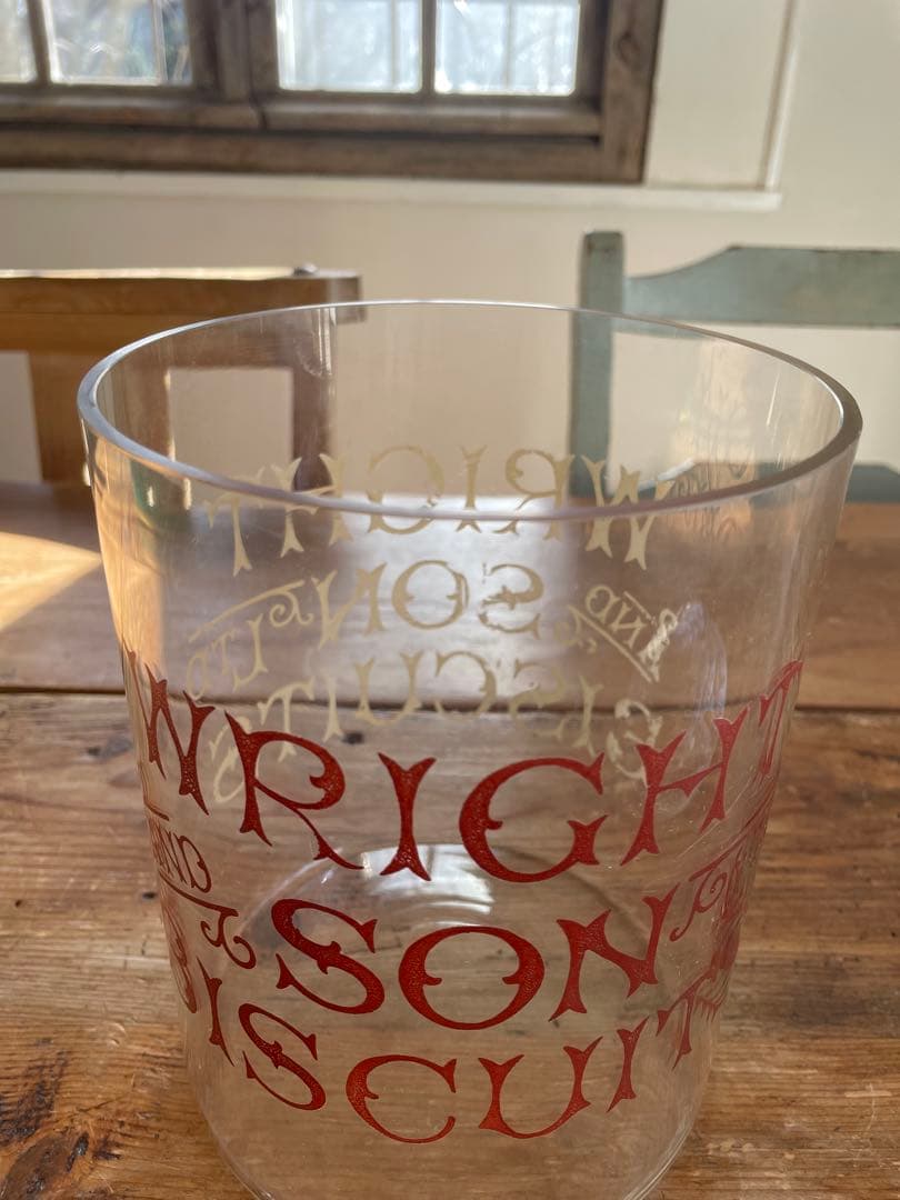 超激レア　WRIGHT & SON 3段ロゴ 両面ロゴ入り　ガラスジャー