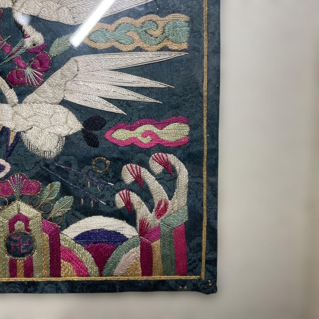 朝鮮　李朝　刺繍額