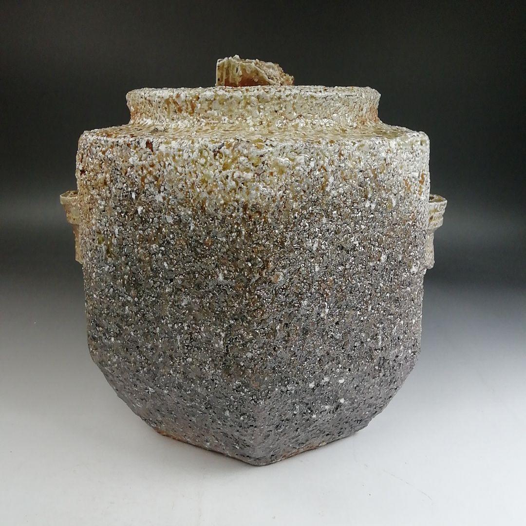 Ｗ３８３　水指　『信楽焼』『高橋春斎 造』　共箱　茶道具