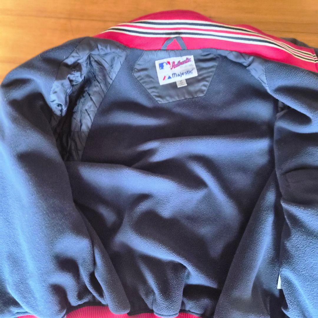 【希少・良品】Majestic レッドソックス MLB スタジャン Mサイズ 紺