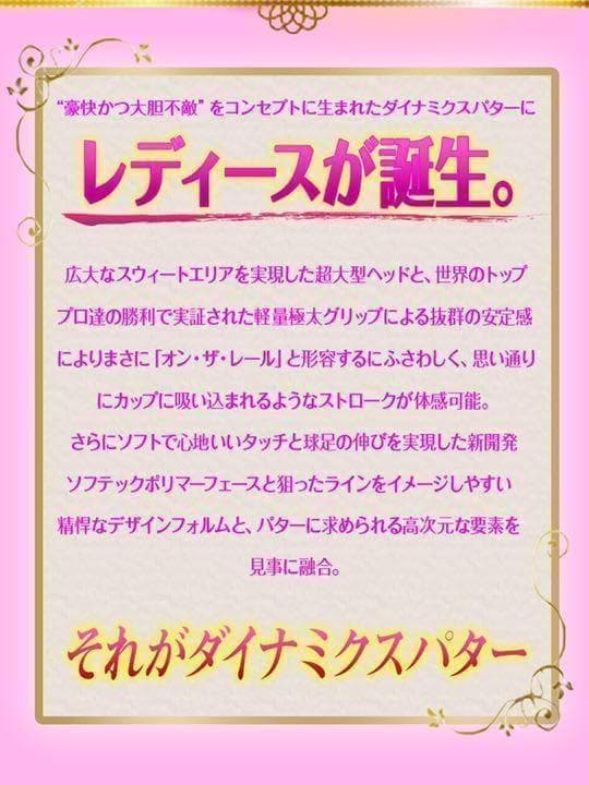 【左 女性用】♥極太グリップと大型で安定感抜群◆ ダイナミクスレディスパター