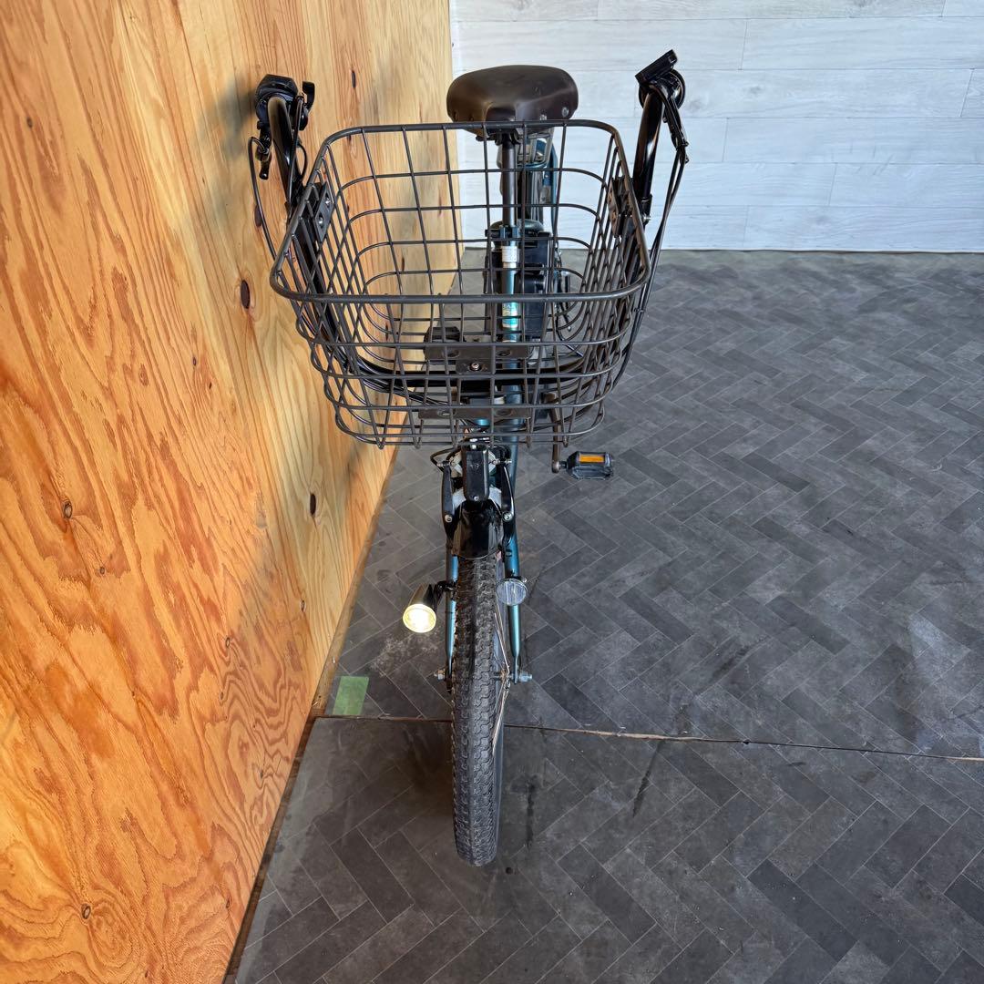 電動アシスト自転車 ダークブルー 前カゴ付き バッテリー16ah