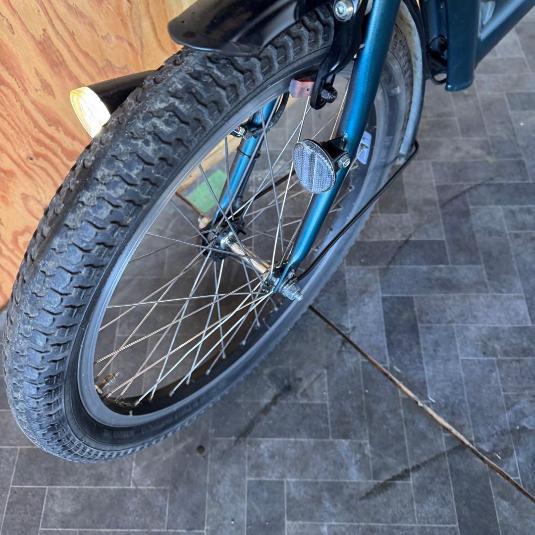 電動アシスト自転車 ダークブルー 前カゴ付き バッテリー16ah