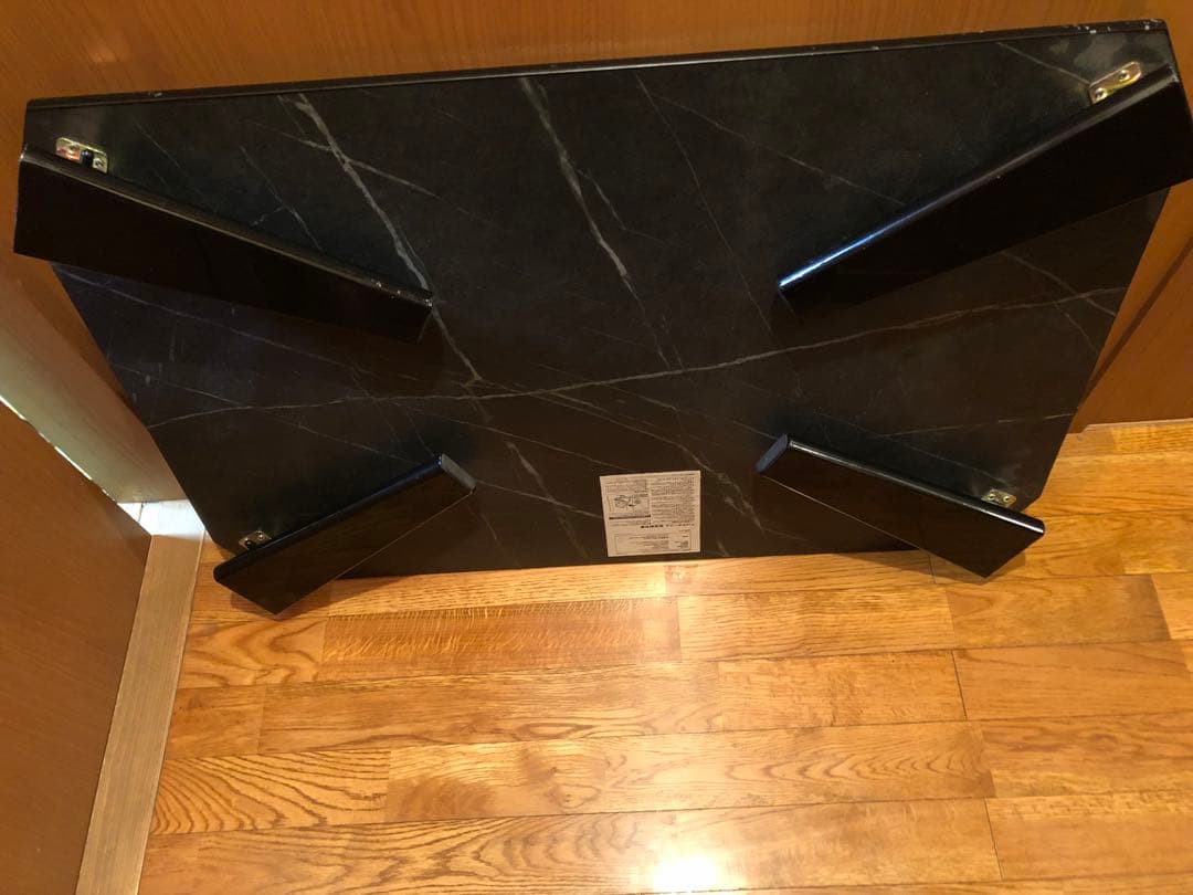 ちゃぶ台・折りたたみ・フロアーローテーブル　黒　90×60×33cm　埼玉幸手市