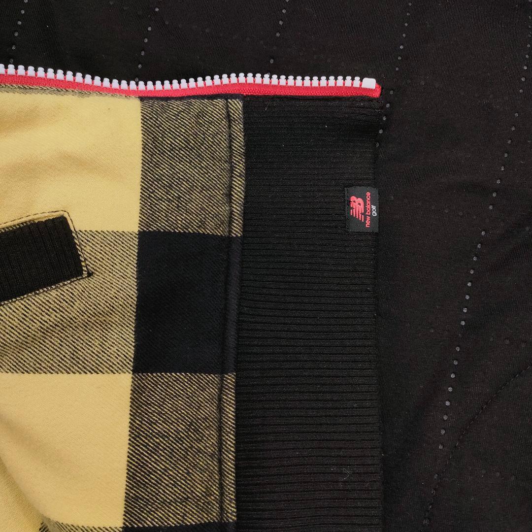 new balance golf セーター サイズ2 チェック柄リバーシブル黄黒
