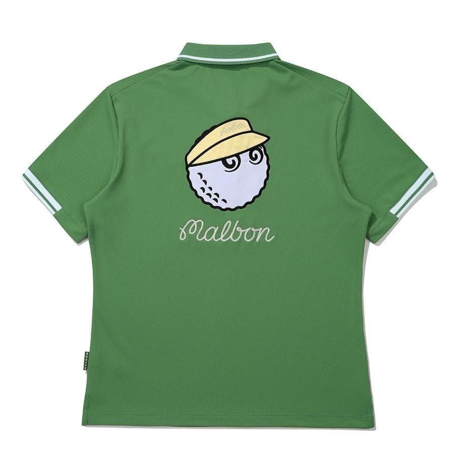緑色L マルボンゴルフ ポロシャツ Malbon Golf レディース シャツ