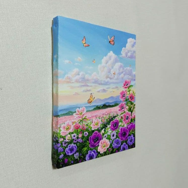 j*1様 【アネモネ】アクリル画 F3 風景画 絵画