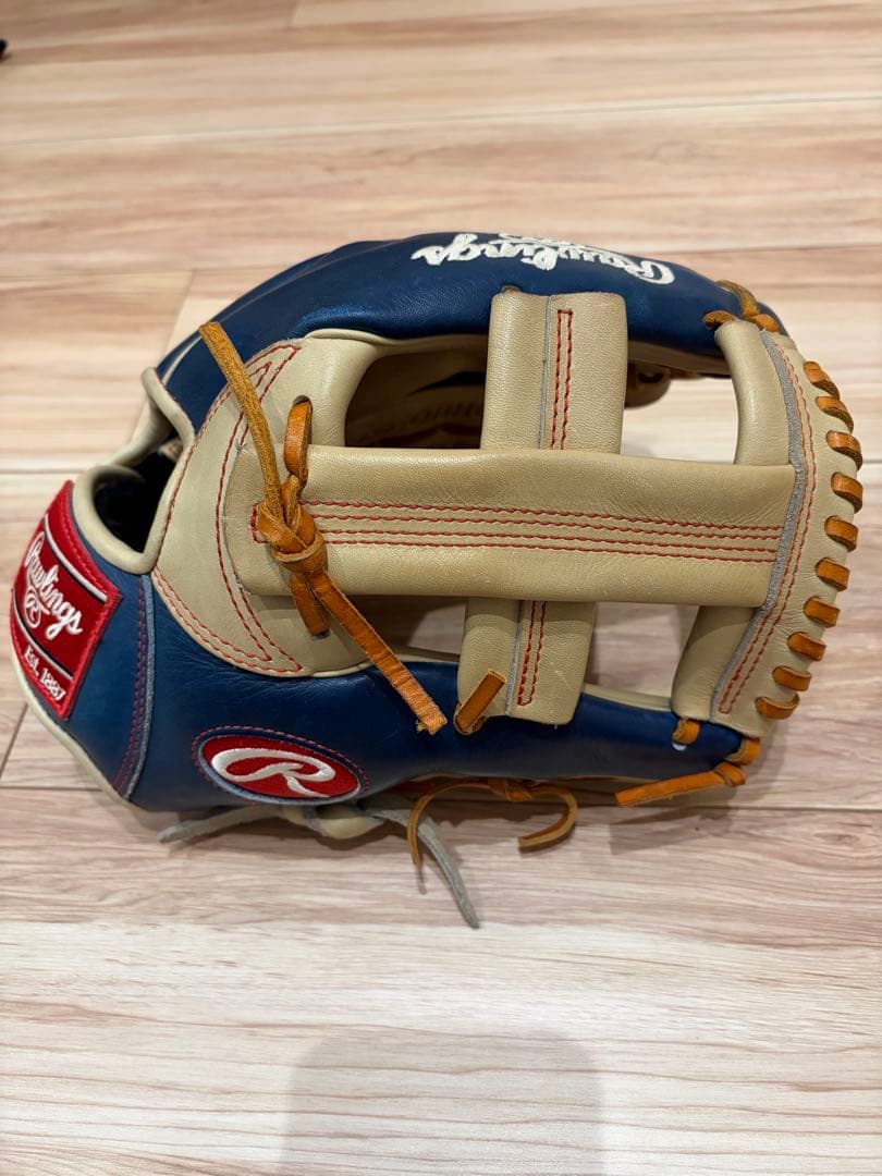 値下げ交渉伺います　Rawlings 軟式グローブ 青/ベージュ