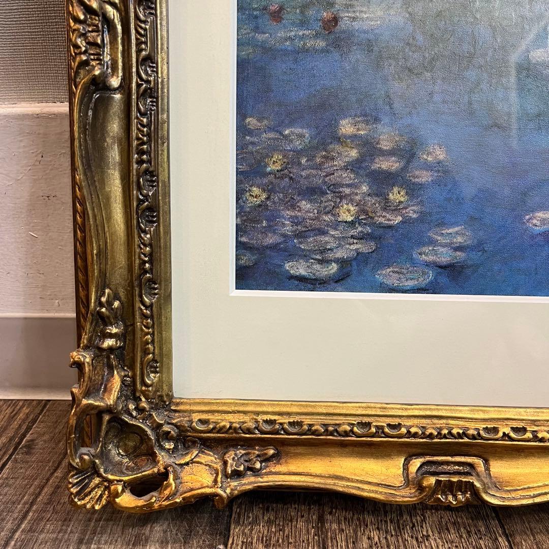 クロード・モネ 睡蓮 複製画 油絵 油彩 絵画 額装 インテリア 美術品