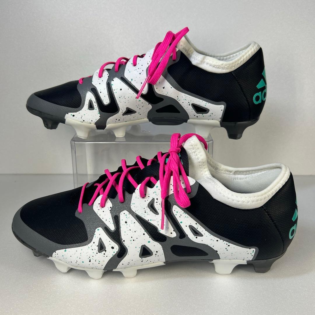 【極美品】adidas サッカースパイク X15.2 黒 ピンク 26.0