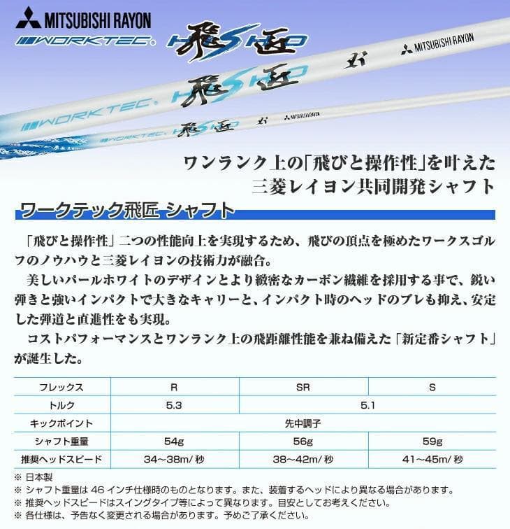 【新品】マキシマックス ブラックⅡ 適合限界高反発加工ワークテック飛匠