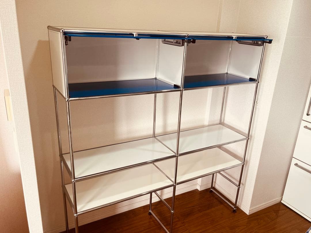 USM ハラー　キッチンラック　スチール収納　ブルー　ホワイト