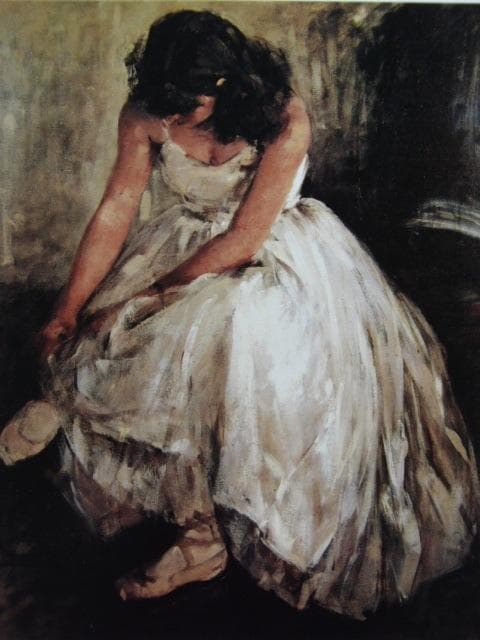 鬼頭鍋三郎、【バレリーナ】、希少な画集画、新品高級額 額装付、状態良好