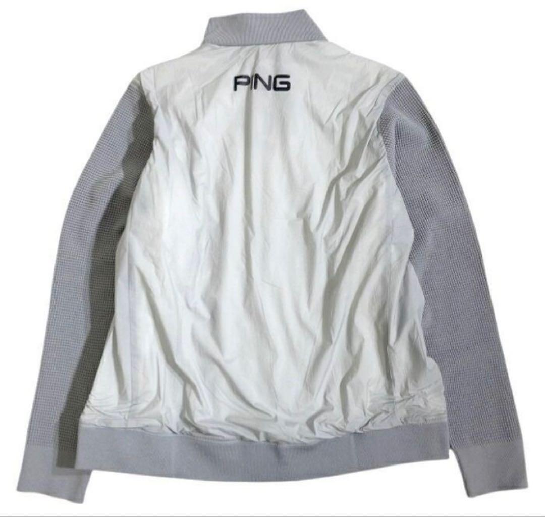 L ☆新品　PING ドッキングブルゾン　ストレッチ性・透け防止　メンズ　グレー