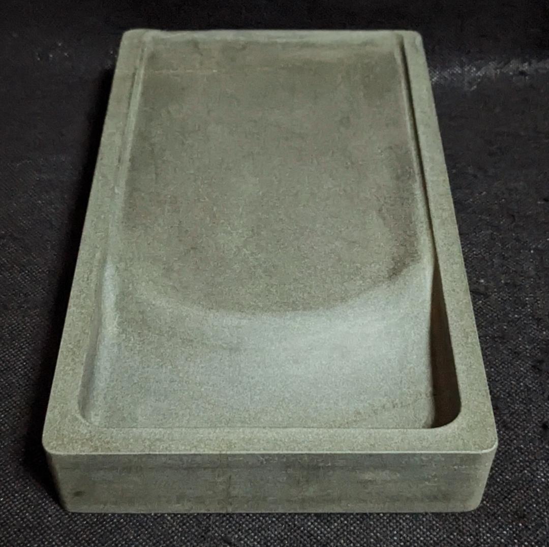 【澄泥硯　美しい蟹殻青】◆貴重◆約九吋大型◆唐木共箱◆磨墨溌墨佳◆検→端渓