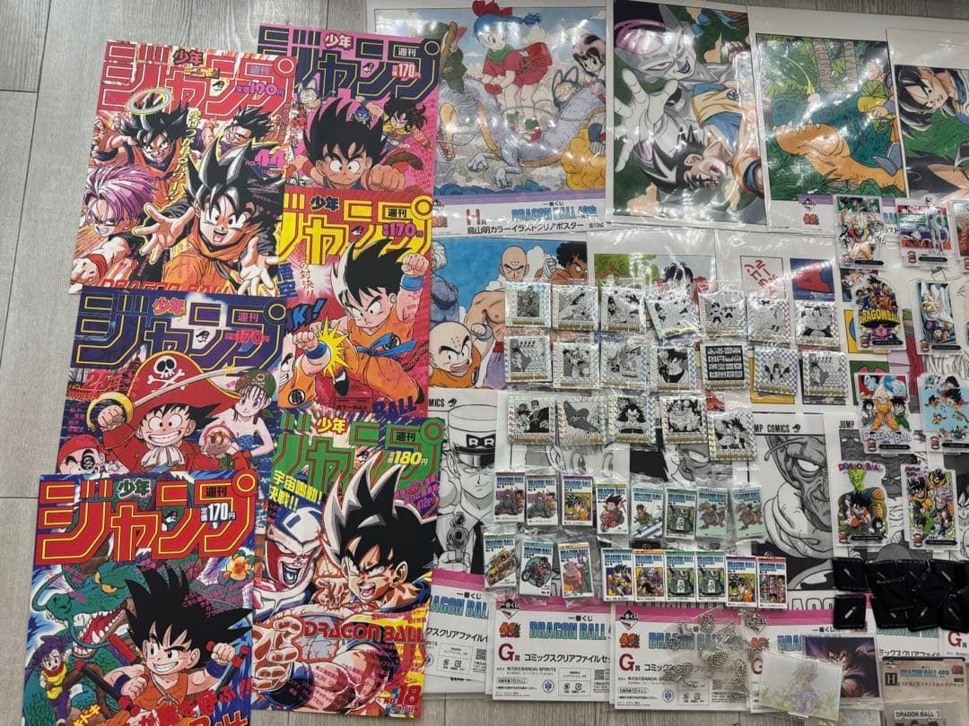 ドラゴンボール原作グッズまとめ売り ポスター・シール・アクレクトetc