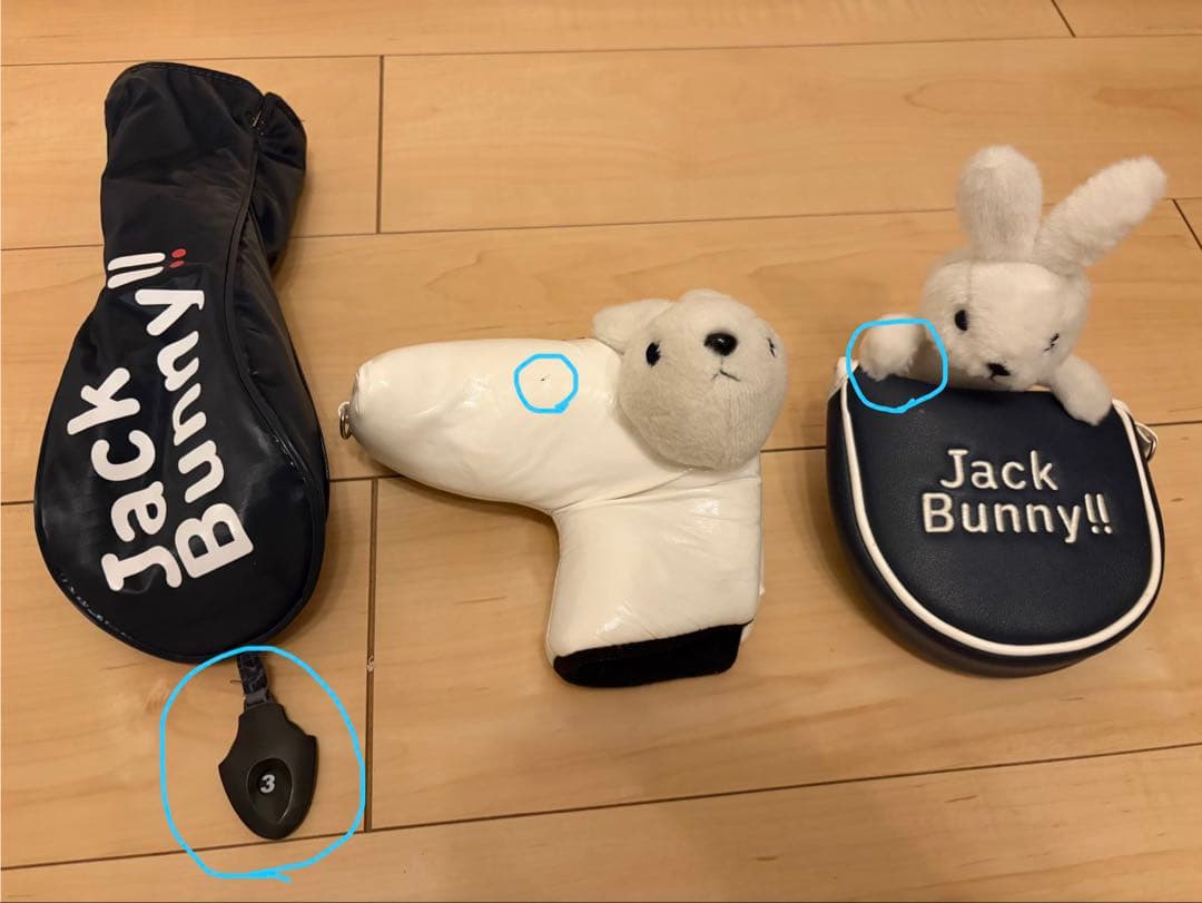 Jack Bunny !! キャディバック★ヘッドカバー・パターカバーセット