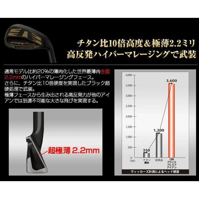 ・新品 CBRブラックプレミア 高反発アイアン ヘッドのみ 6個セット