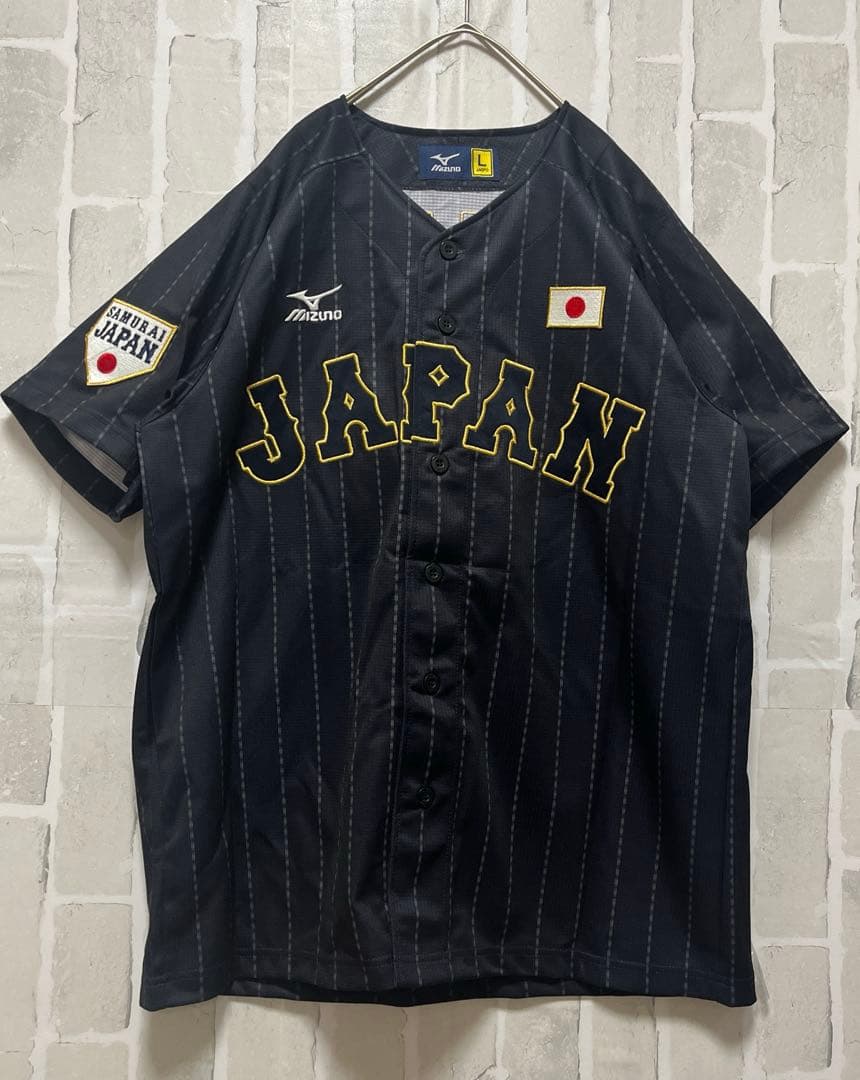 ミズノ 侍ジャパン 野球 日本代表 嶋基宏 ユニフォーム ベースボールシャツ L