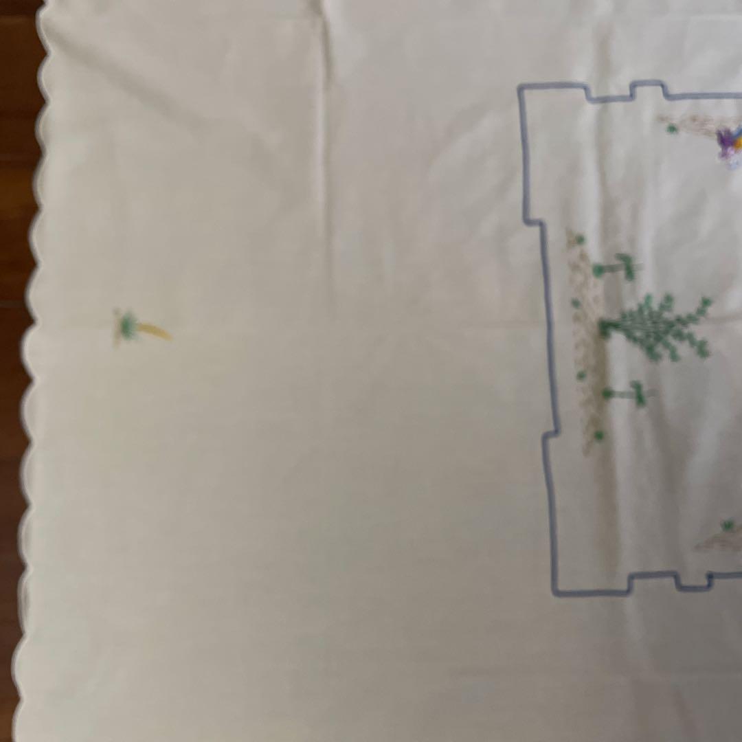 レア　ベトナム　美しい手刺繍　テーブルクロス＆ナプキン　7点　大判　未使用品