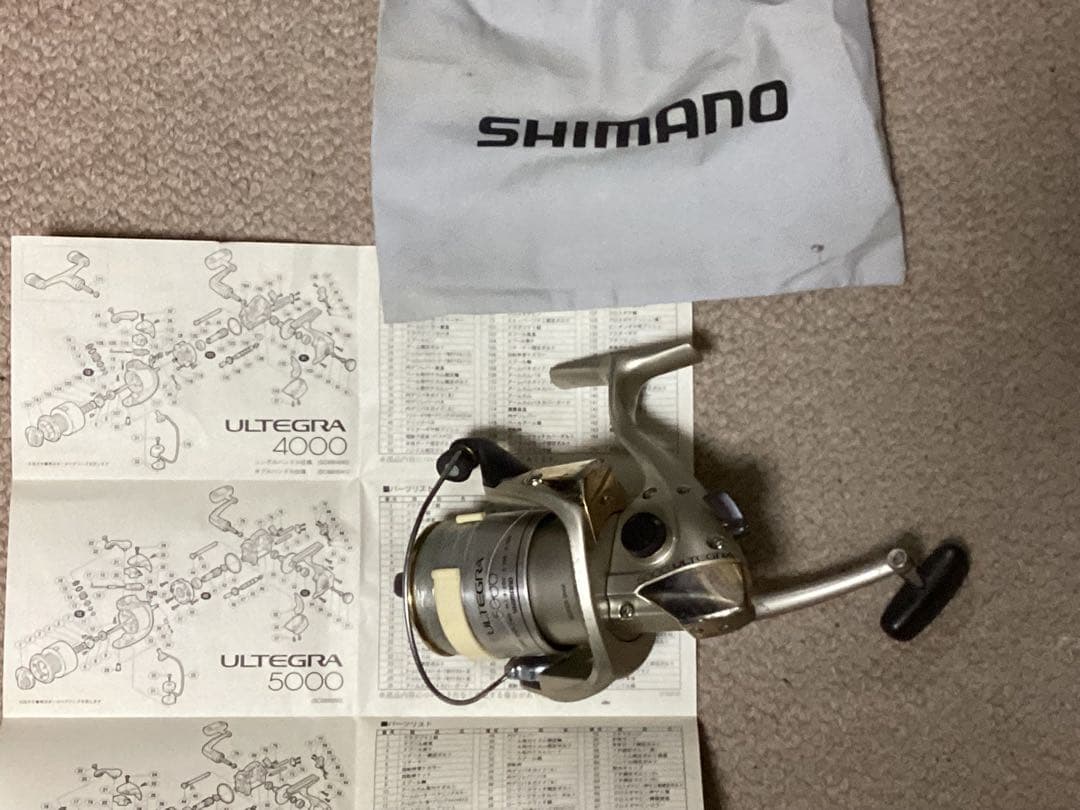 シマノスピニングリールULTEGRA 5000 パーツリストと袋付き