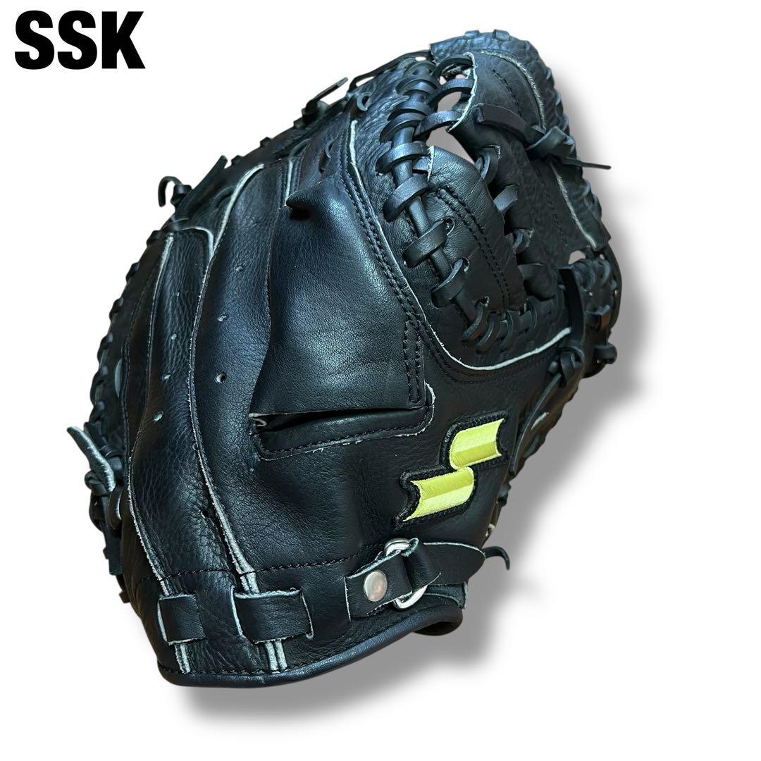 美品 SSK キャッチャーミット 少年野球 軟式 ブラック