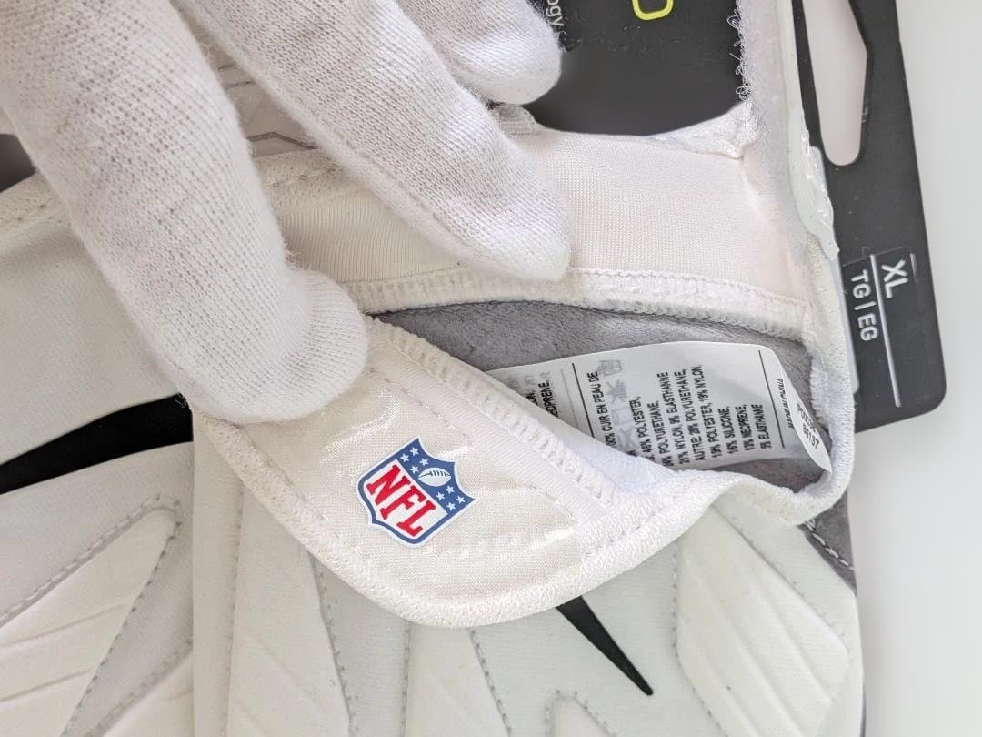 NIKE アメフトグローブ ホワイトXL保護ジェルパッド クッション性 グリップ