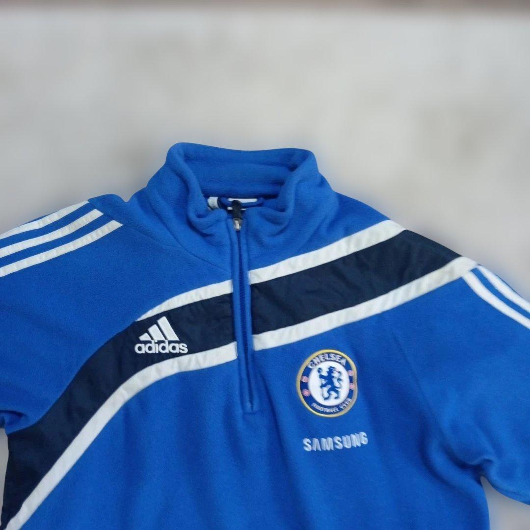 CHELSEA adidas トレーニングジャージ フリース青Ｌサイズ