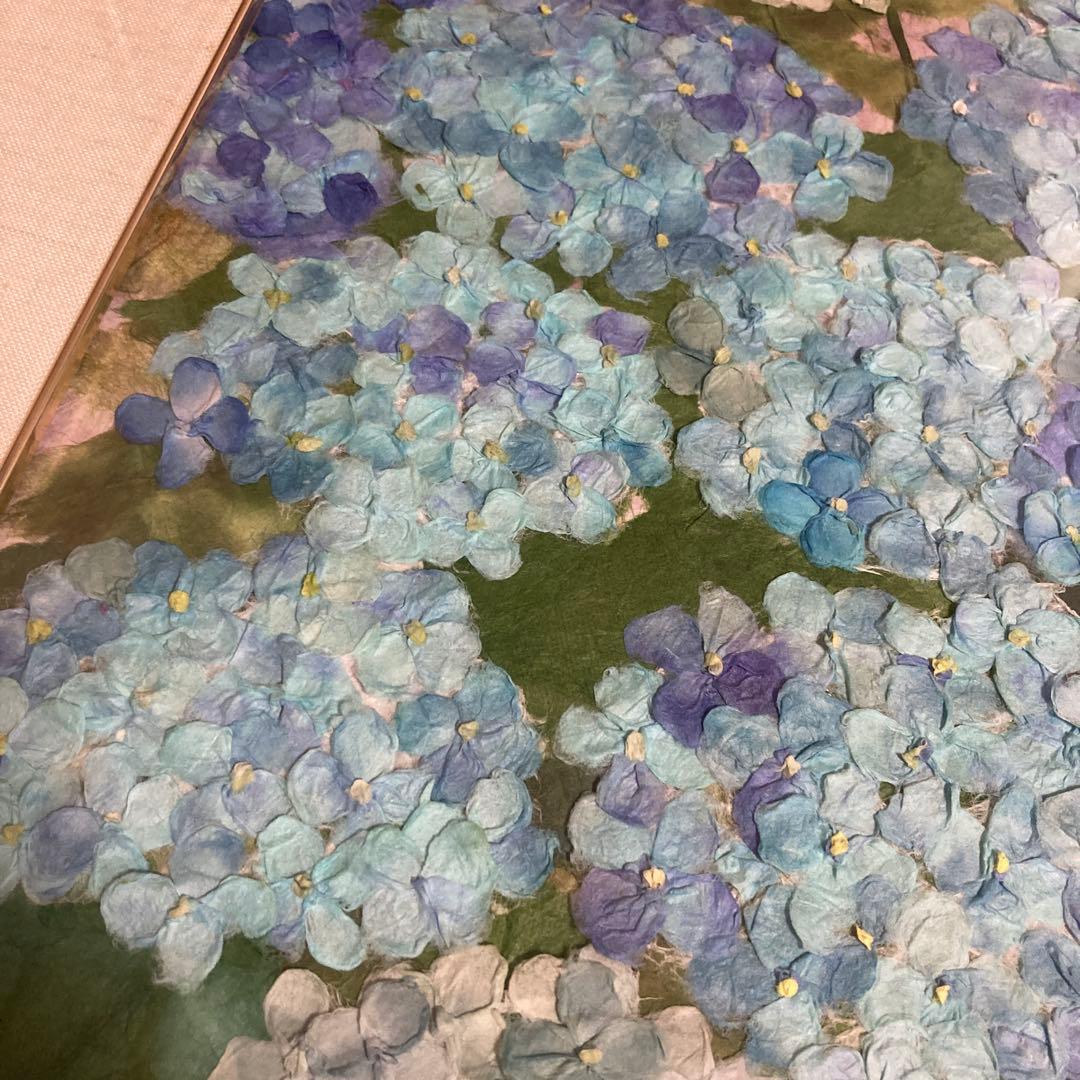 ちぎり絵アート　ハンドメイド　紫陽花モチーフ