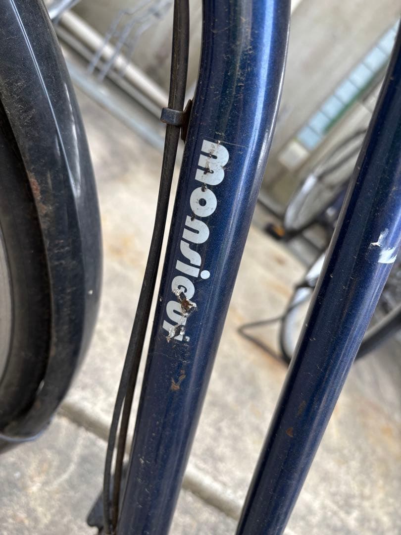 青色シティサイクル 前バスケット+自転車本体暗証番号ロック付き！